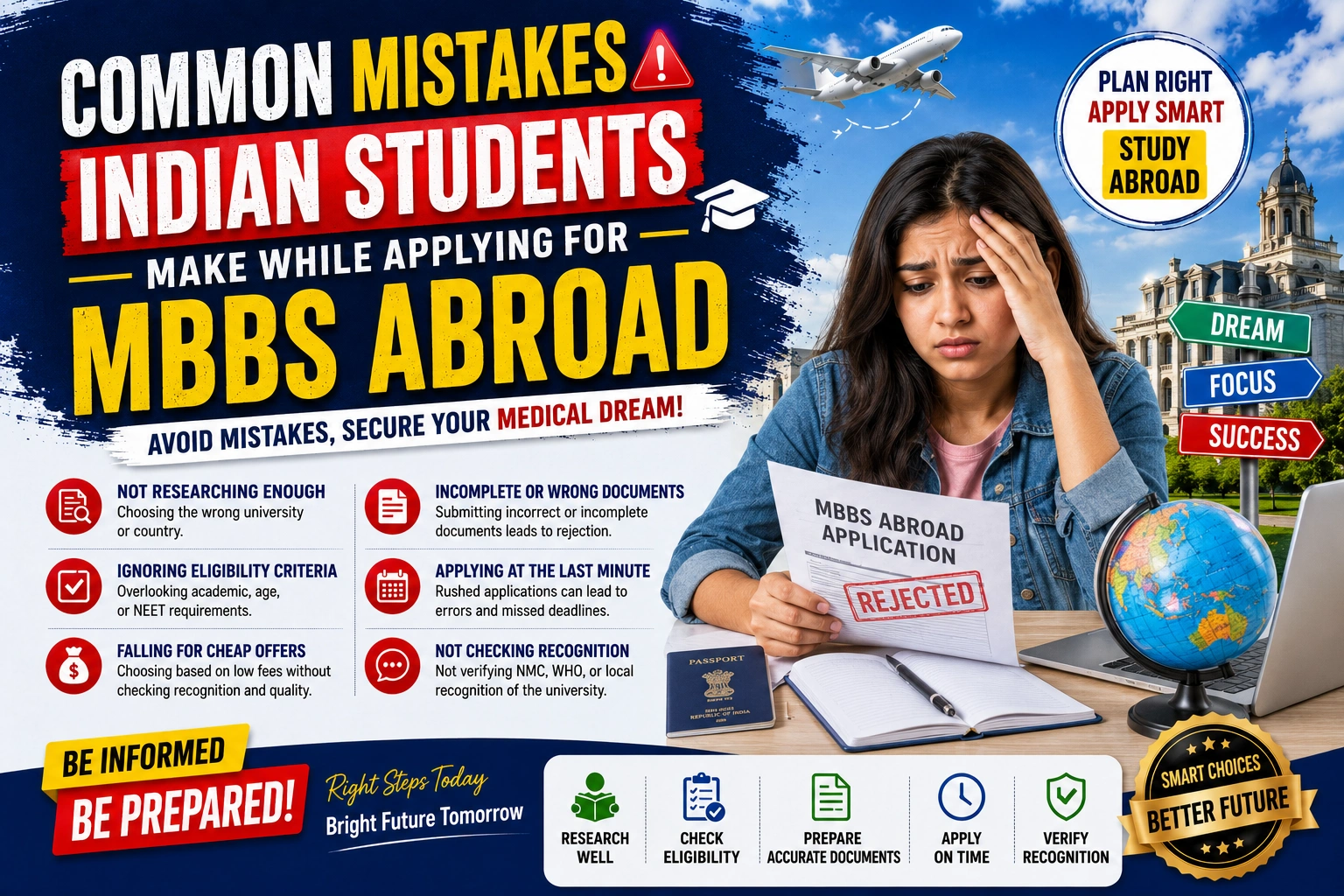 Common Mistakes Indian Students Make While Applying for MBBS Abroad